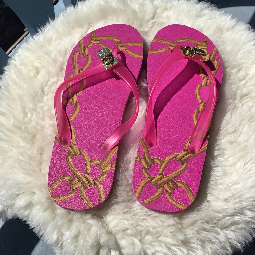 Miss Trish Flip Flops Chainlink and Lock Design Size L